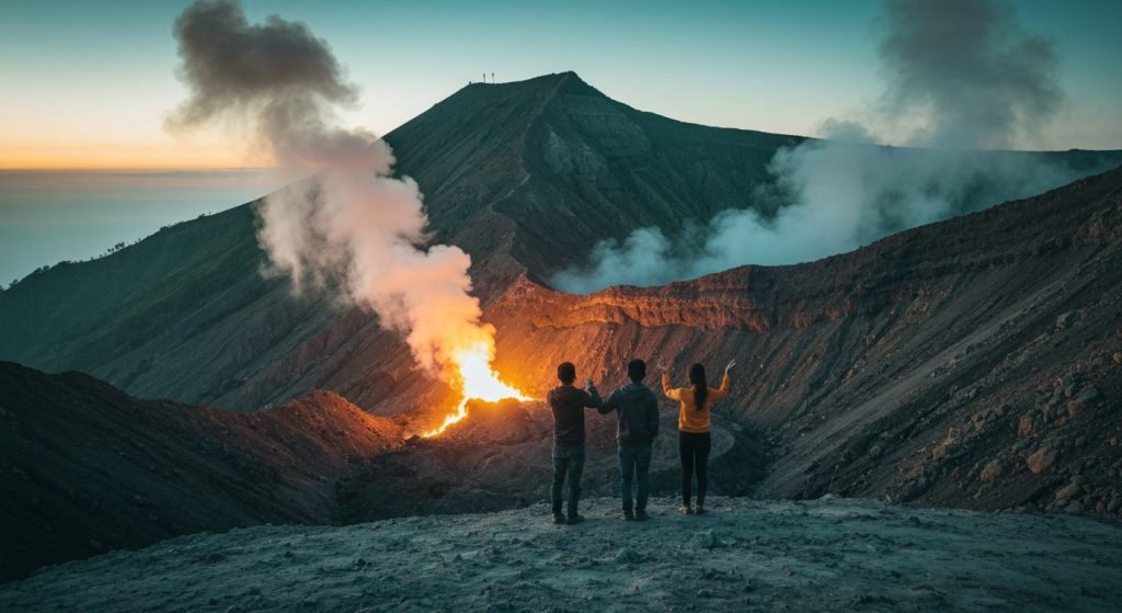 ijen crater tour private vs group which better — Photorealistic editorial travel photograph relevant to: The honest, exp